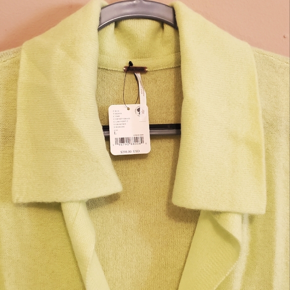 Free People Swim Too Deep Cashmere Cardigan - lime - Picture 3 of 15